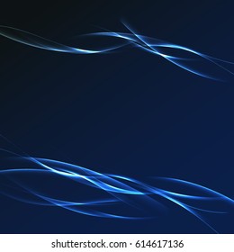 Dark blue futuristic streak wave layout. Vector illustration