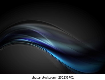 Dark blue futuristic wavy background. Vector design