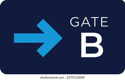 Dark Blue Gate Sign Icon