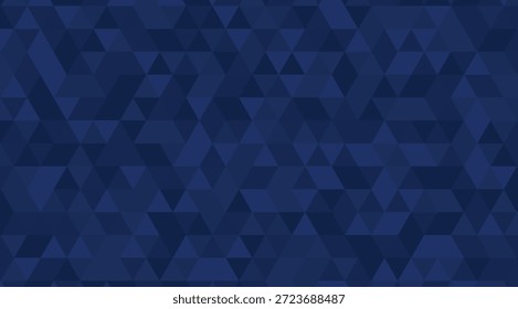 Un fondo geométrico azul oscuro con un patrón triangular sin fisuras con varios tonos de azul que crea un diseño poligonal abstracto moderno para presentaciones digitales y gráficos de Web