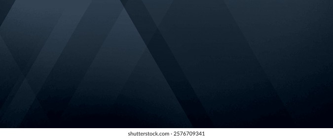 Dark blue geometric background with overlapping transparent stripes. The background has a sleek, modern style with a deep blue color. Minimal abstract gradient geometric vector background 