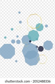 Dark Blue Geometric Background Transparent Vector. Polygon Fragment Template. Futuristic Backdrop. Blue-Gray Hexagon Graphic. Honeycomb Illustration.