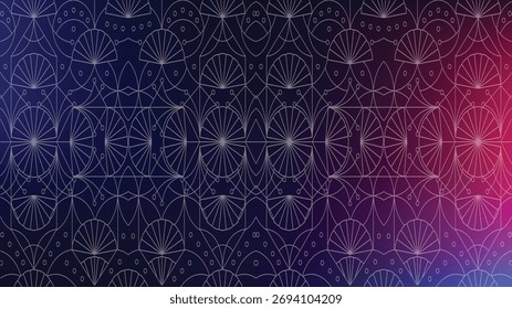 Patrón geométrico azul oscuro con superposición de arcos de círculos