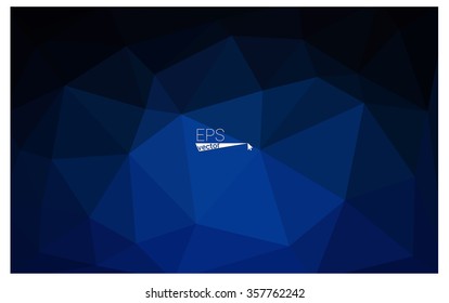 Dark blue geometric rumpled triangular low poly origami style gradient illustration graphic background. Vector polygonal design for your business.