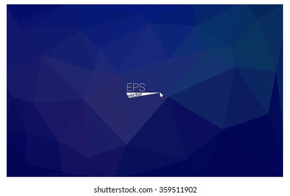Dark blue geometric rumpled triangular low poly origami style gradient illustration graphic background. Vector polygonal design for your business.