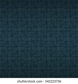 Dark blue geometric seamless pattern in animalistic style. Retro texture. Colorful, symmetrical design for curtain, textile, packing-paper or other purpose.