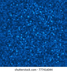 Dark blue geometric seamless pattern. Funny abstract mosaic background.  Virtual concept. Design template for your projects. Vector illustration.