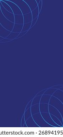Dark blue geometric shapes background. Line circle radial technology banner template