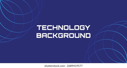 Fondo de Formas geométricas azul oscuro. Plantilla de Anuncio de tecnología radial de círculo de línea