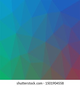 dark blue Geometrical abstract triangle tiled pattern background - vector graphic from triangles in colorful tones