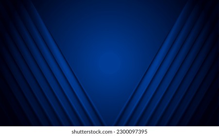 Dark blue glossy stripes abstract geometry background. Vector graphic design