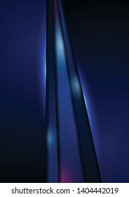 Dark blue glowing neon light abstract corporate background. Vector design