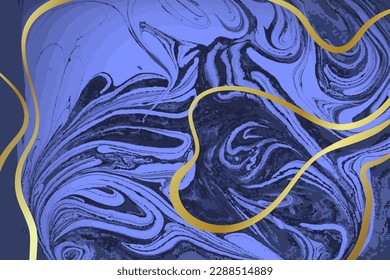 Fondo del vector abstracto de mármol azul oscuro y dorado