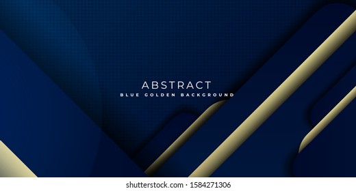 Dark Blue Gold Triangle Dot Line Modern Geometry Abstract Background Presentation Vector Illustration Presentation
