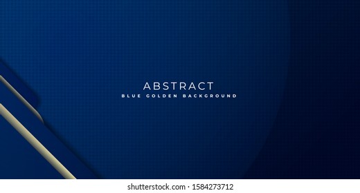 Dark Blue Gold Triangle Dot Line Modern Geometry Abstract Background Presentation Vector Illustration Presentation