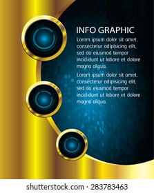 dark blue gold Web Design Website Elements Template for graphic internet. text box. label. infographics. metal. card. pixel. Metals, alloys, steel, aluminum. button