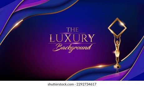 Blue and gold luxury background Royalty Free Vector Image