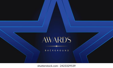 Dark blue golden royal awards graphics background. Lines growing elegant shine spark. Luxury premium corporate abstract design template.	