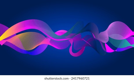 Dark blue gradation abstract background vector design. Blue abstract background with wave gradation suitable for web design, banner, wallpaper, presentation, etc.