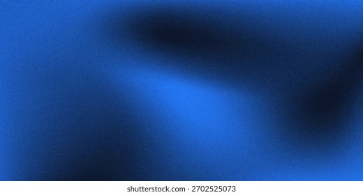 Dark Blue Gradient Abstract Background. Blurred Gradient with grain noise texture effect, elegant and futuristic good for wallpaper, copy space
