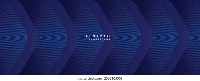 Dark Blue Gradient Abstract Geometric Flowing Lines Background. Abstract Navy Blue Geometric Featuring Line Backdrop with Gradient Shapes for Corporate Presentations, Digital Artwork, Website Design