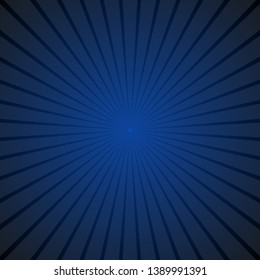 Dark blue gradient abstract star burst background - motion vector graphic design with radial striped rays