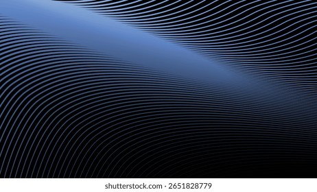 Fondo degradado azul oscuro con patrón de línea de rayas curvadas para un diseño moderno y elegante