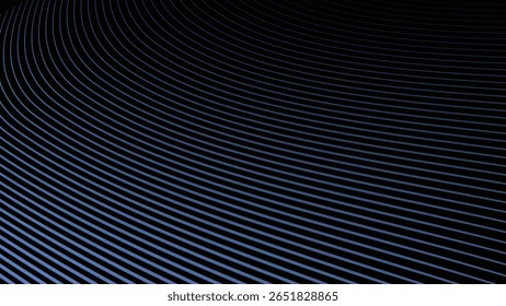 Fondo degradado azul oscuro con patrón de línea de rayas curvadas para un diseño moderno y elegante