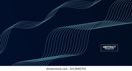 Dark blue gradient background with light blue wavy line pattern. Eps10