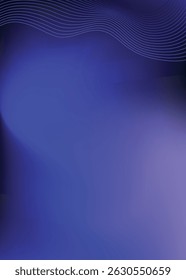 Dark Blue Gradient background with wavy stripes. Template for poster or flyer