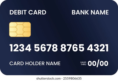 Dark Blue Gradient Debit Card for International Payment While Traveling