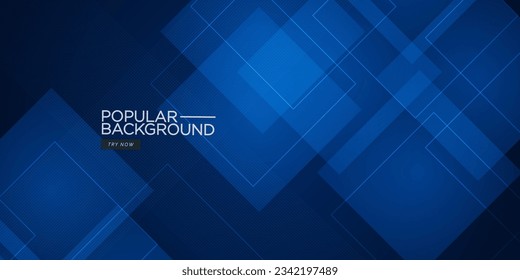 Dark blue gradient illustration background with 3d look square shadow and simple lights pattern. cool design and luxury.Eps10 vector
