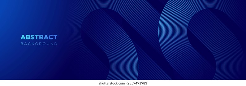 Dark blue gradient lines abstract background. Geometric lines Modern graphic design.