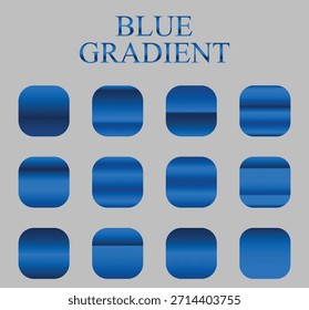 Conjunto de colección de paleta de degradado azul oscuro