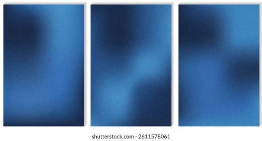 A dark blue gradient set featuring a subtle noise texture. Ideal as a sophisticated background for a variety of design applications, presentations, websites, apps and graphic designs.