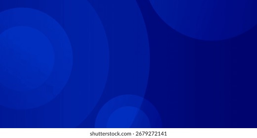 Dark blue gradient, vanishing circles shapes. Blue circle graphic design. Ready for, poster, etc.