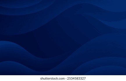 Dark Blue Gradient Wave Background Vector Illustration, Ideal for Websites, Social Media, Ads, and Presentation Design, Perfect for Modern Branding and Creative Projects to Enhance Visual Appeal