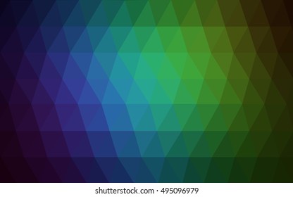 Dark blue, green abstract polygonal pattern. Colorful illustration in abstract style with gradient. The best triangular design for your business.