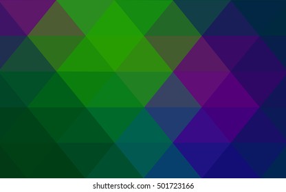 Dark blue, green abstract polygonal pattern. Creative illustration in halftone style with gradient. Brand-new style for your business design.