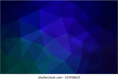 Dark blue, green abstract polygonal background. Creative illustration in halftone style with gradient. Brand-new design for your business.
