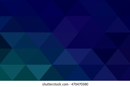 Dark blue, green blurry triangle background. A sample with polygonal shapes. The textured pattern can be used for background.