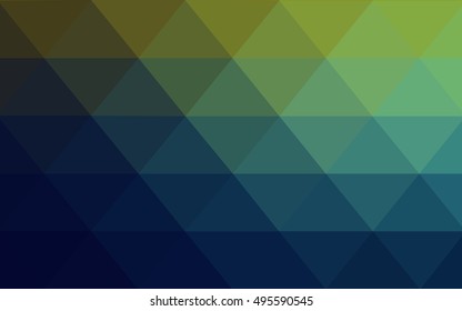 Dark blue, green blurry triangle template. Colorful abstract illustration with gradient. The best triangular design for your business.