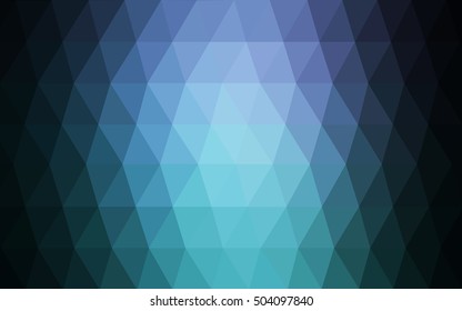 Dark blue, green blurry triangle background. Creative illustration in halftone style with gradient. The polygonal design can be used for your web site.