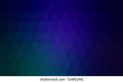 Dark blue, green blurry triangle background. Colorful abstract illustration with gradient. A completely new design for your business.