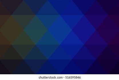 Dark blue, green blurry triangle pattern. Brand-new colored illustration in blurry style with gradient. The polygonal design can be used for your web site.