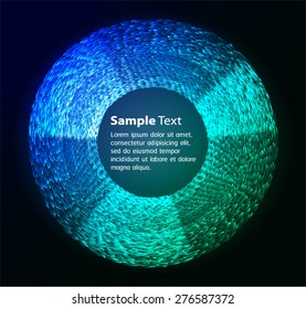 Dark blue green circle Light Abstract Technology background for computer graphic website internet and business. text box. Brochure. card. infographics.