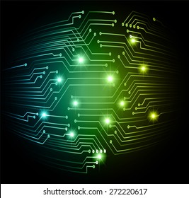 dark blue green color Light Abstract Technology background for computer graphic website internet and business. circuit. vector illustration. star
