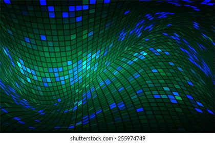 Dark blue green Light Abstract Technology background for computer graphic website internet and business. circle text box. Brochure. card. wave. Mosaic. table