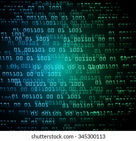 Dark blue green Light Abstract Technology background for computer graphic website internet business. illustration. infographics.motion move blur.neon.high tech keyboard with binary number,PC. vector