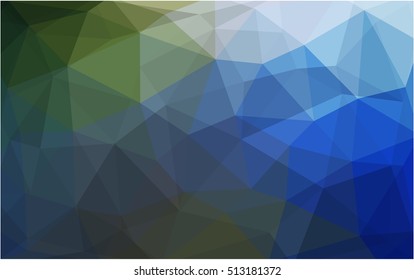 Dark blue, green low poly pattern. A completely new color illustration in a vague style. A new texture for your design.